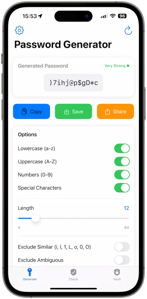 strongpass Generate password Instantly