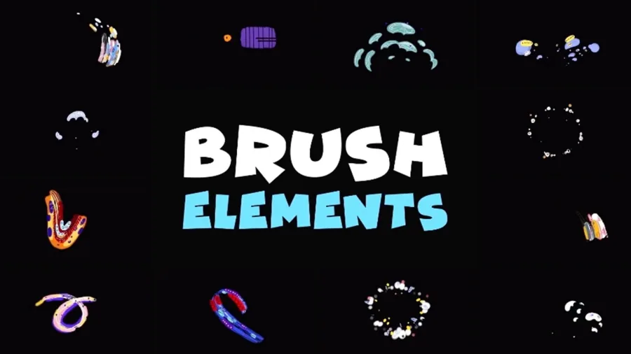 Brush Abstract Colorful Elements
