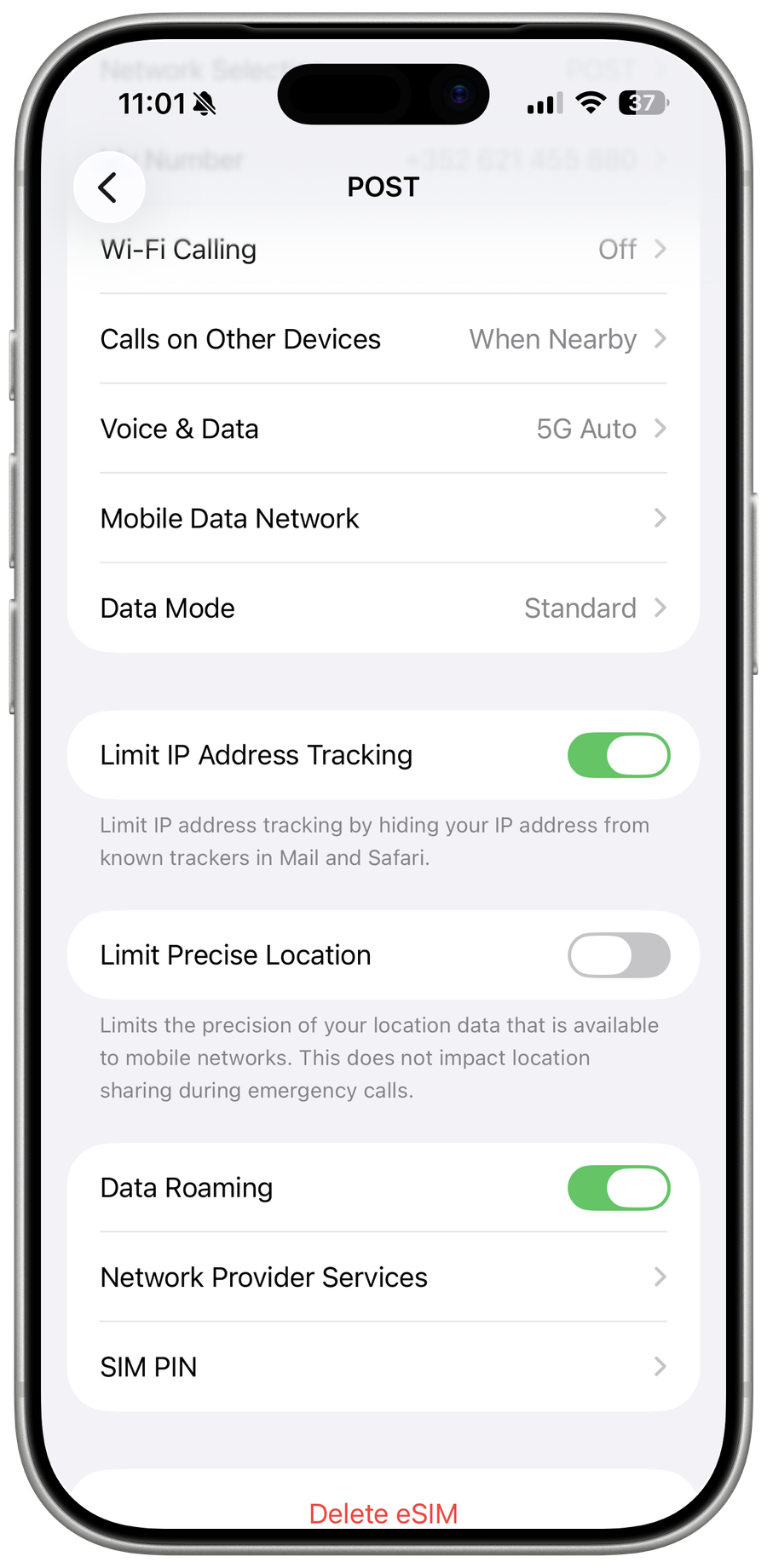 Cellular Overview on iOS