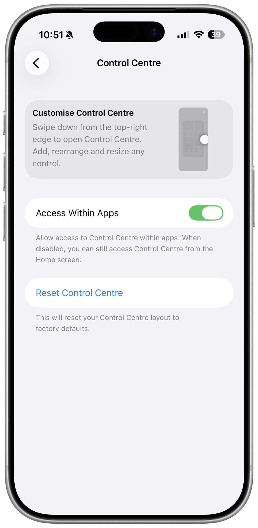Control Center Overview on iOS