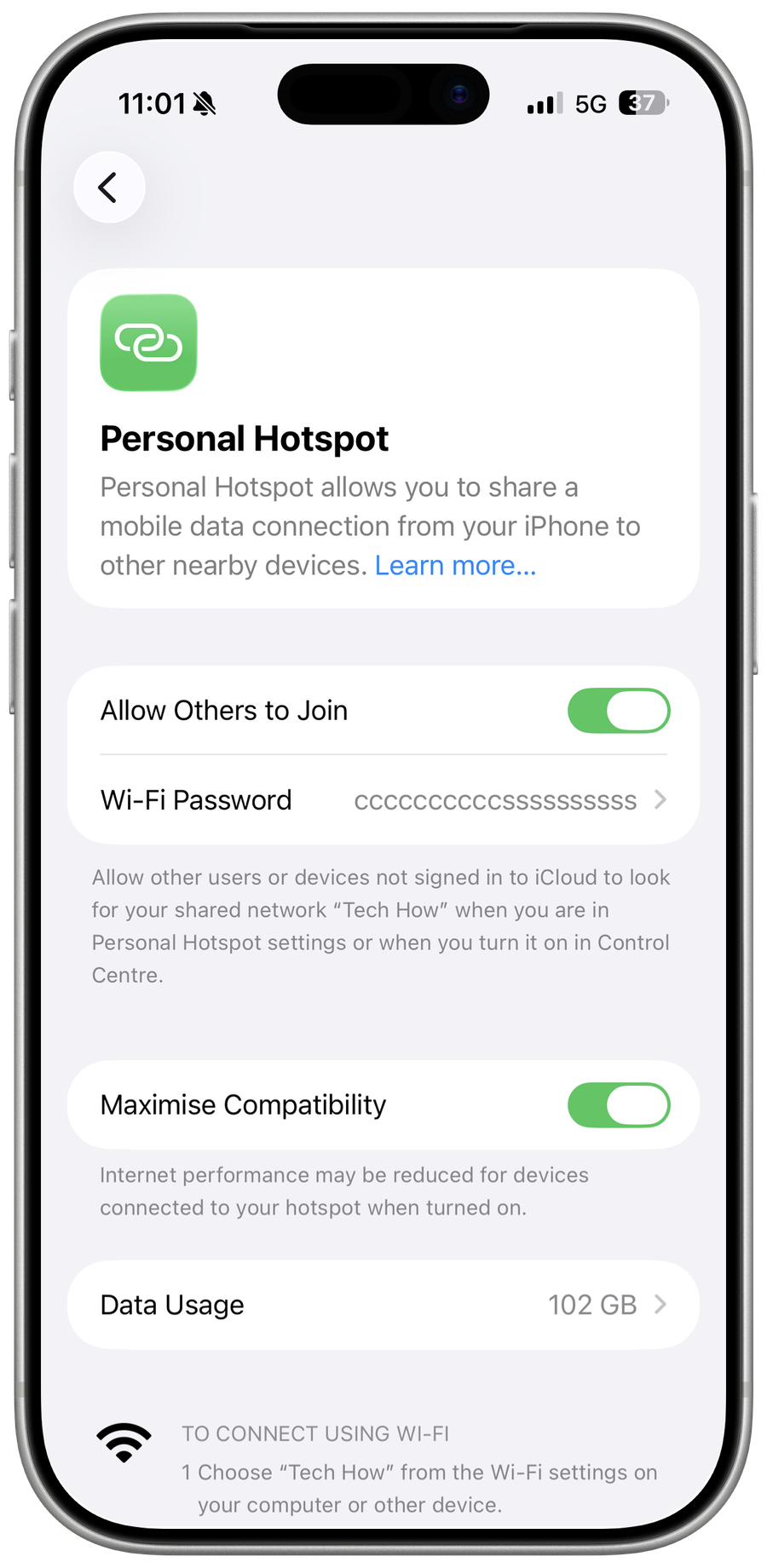Personal Hotspot Overview on iOS