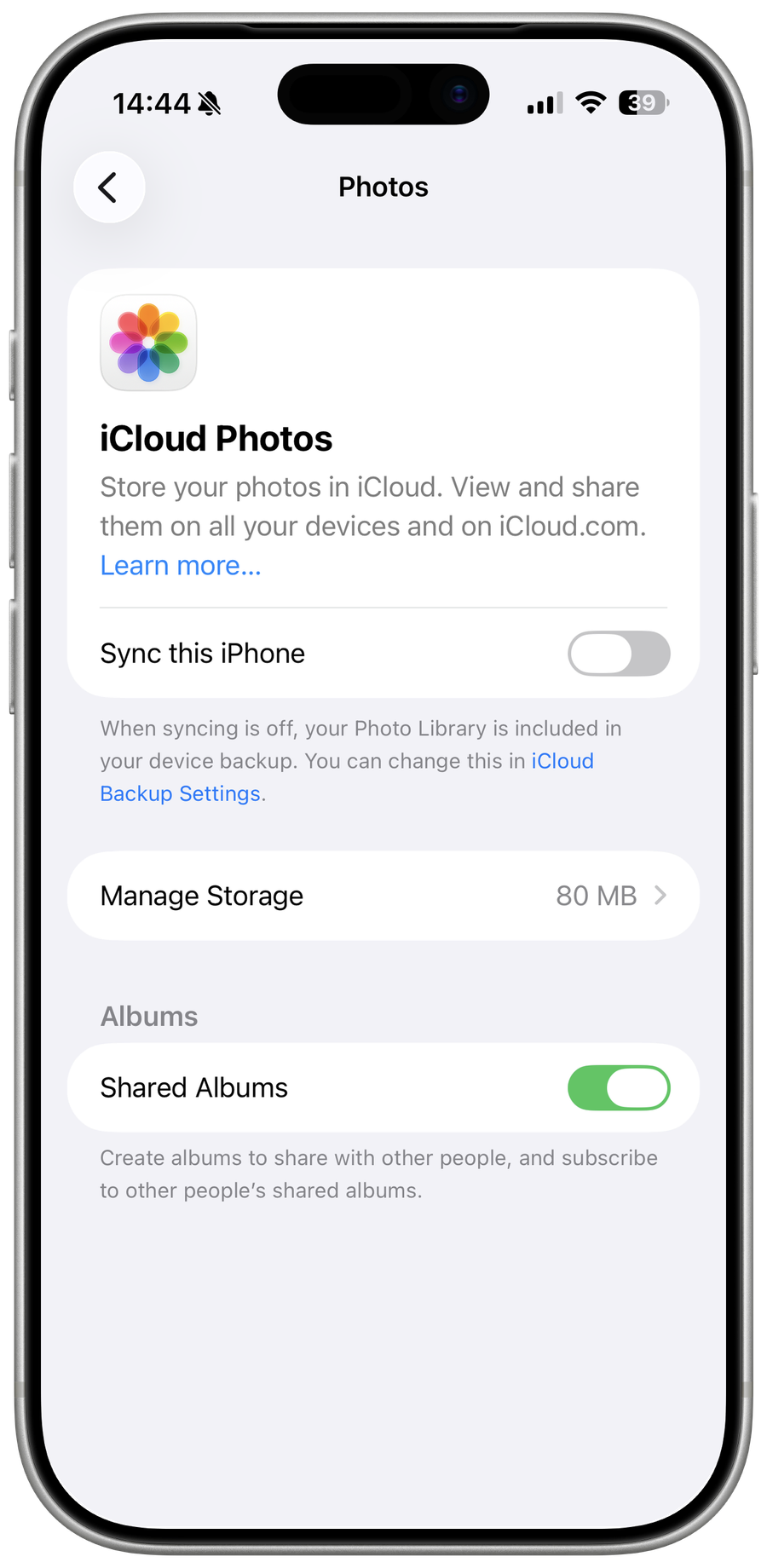 Photos Icloud Sync on iOS