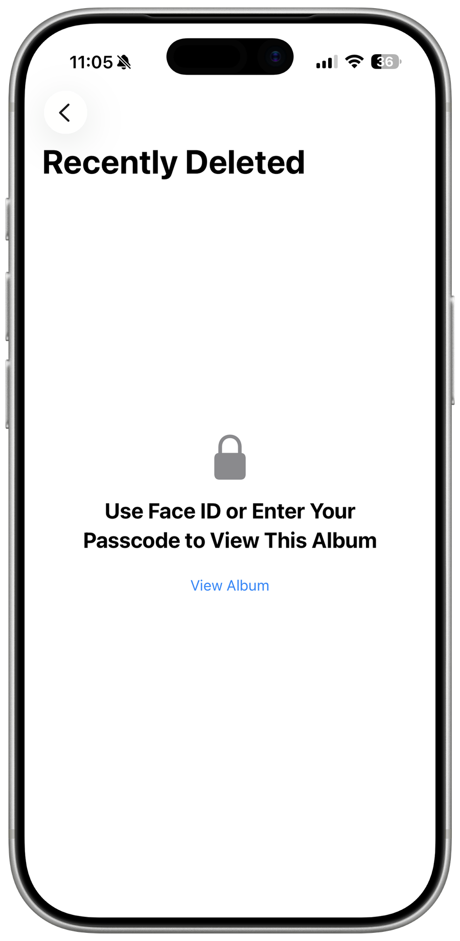 Photos Recently Deleted on iOS