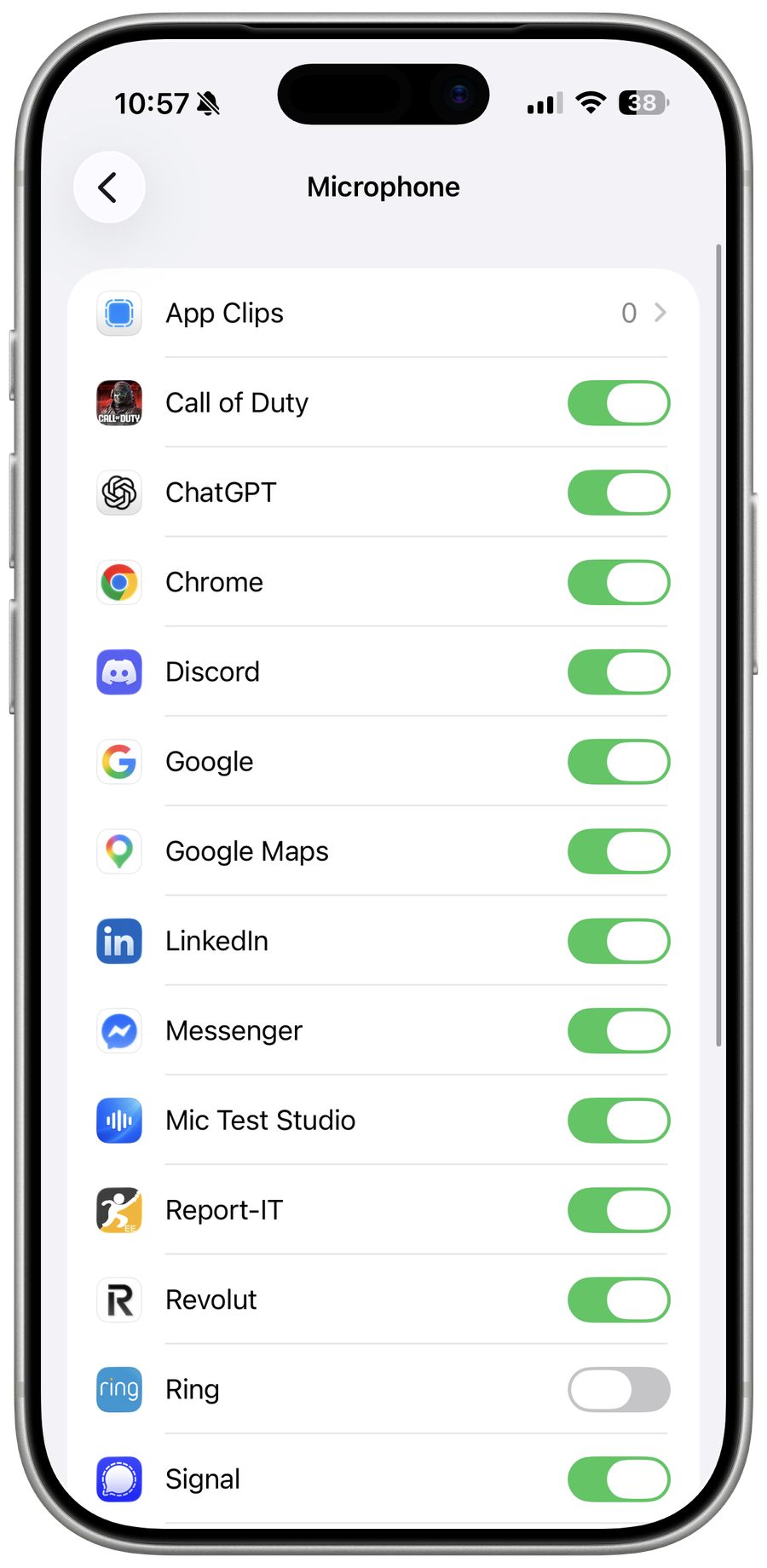 Privacy Microphone on iOS