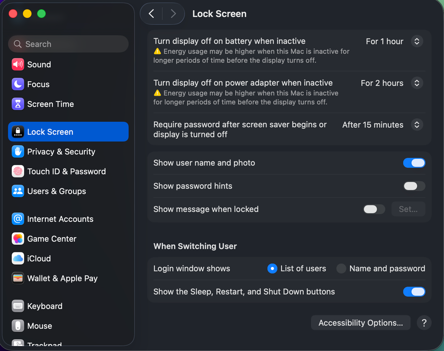 Lock Screen Overview in macOS
