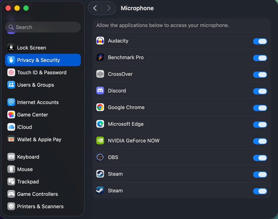 Privacy Microphone in macOS