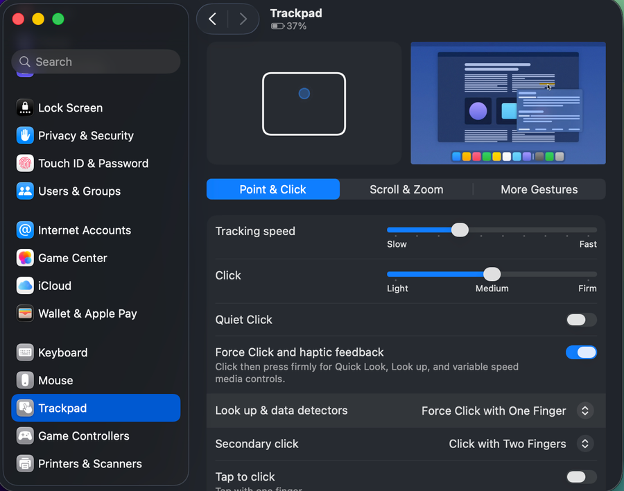Trackpad Overview in macOS