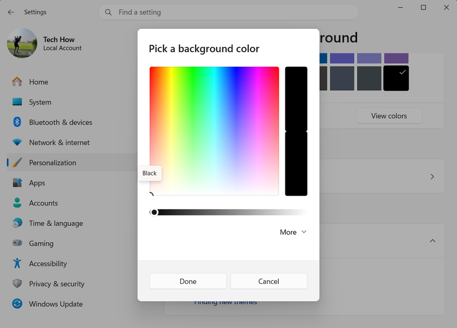 Personalization Colors on Windows 11