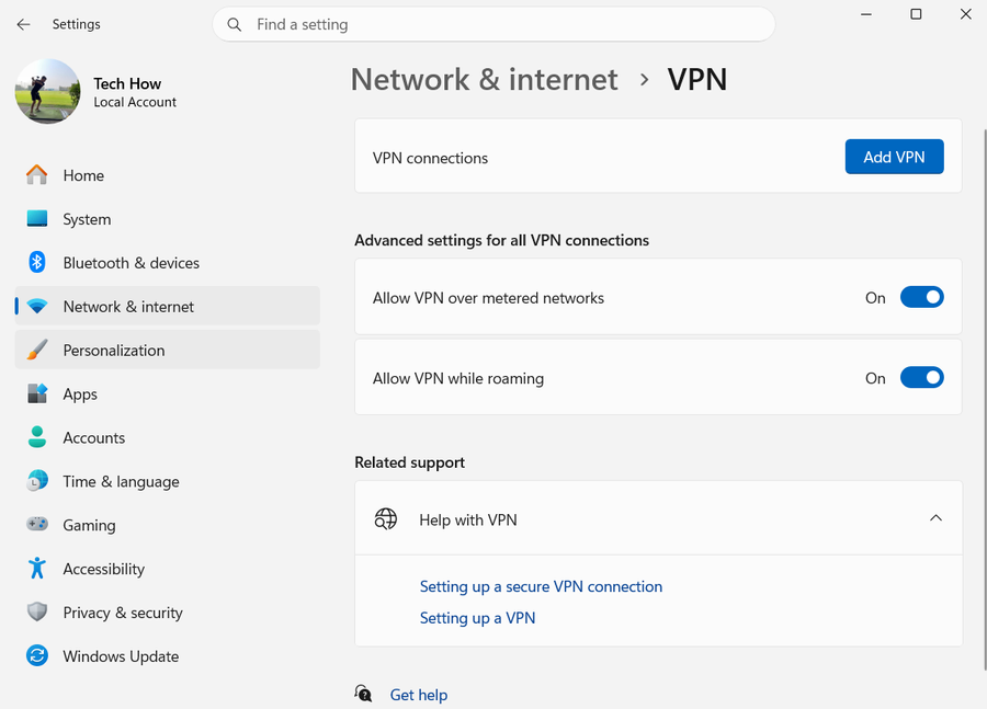 Vpn Overview on Windows 11