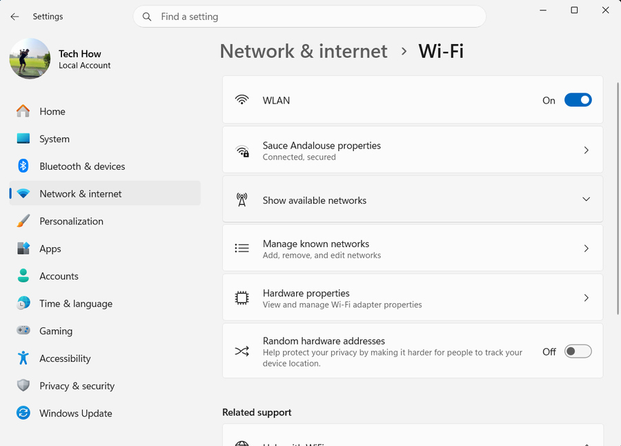 Wifi Overview on Windows 11