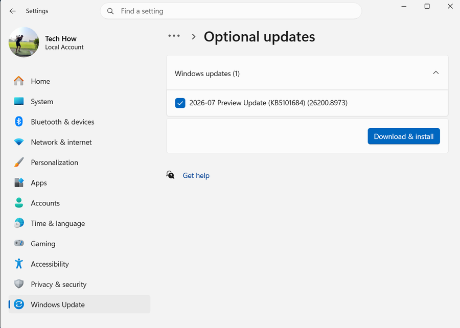 Windows Update Optional Updates on Windows 11