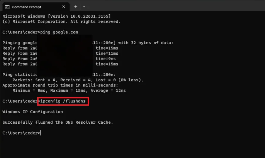 command prompt