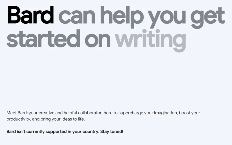 bard ai homepage