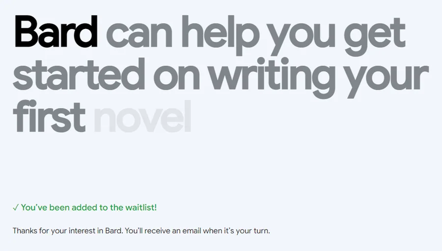 added to bard ai waitlist