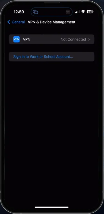 disable VPN connection