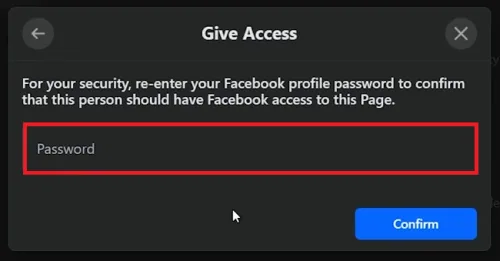 confirm using password
