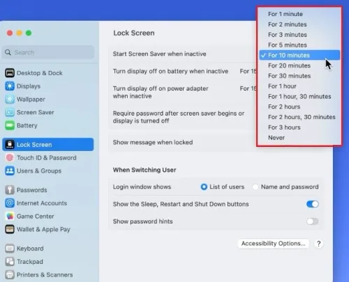 System Settings > Lock Screen