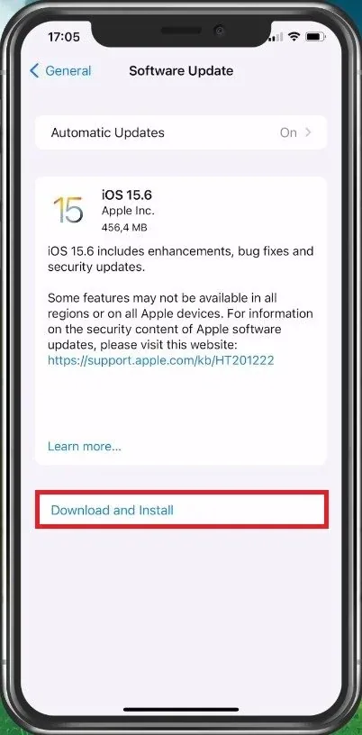 Download & Install Software Update