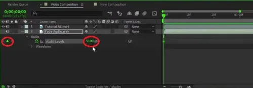 Adjust the audio fade-in