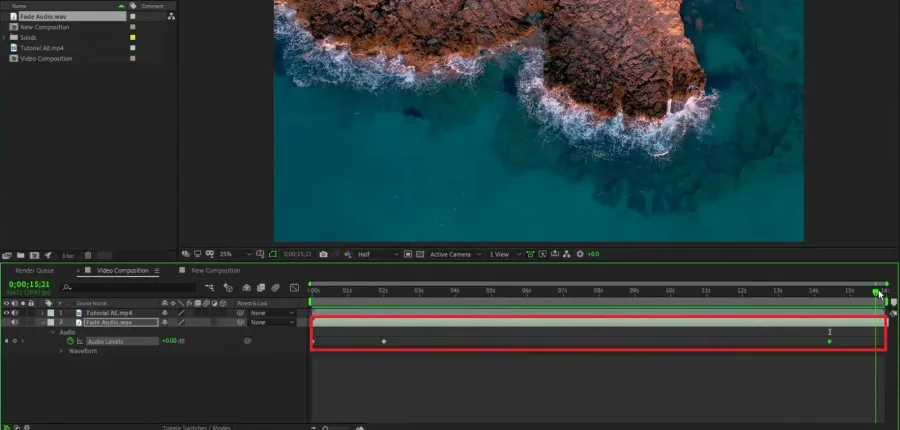 Adjust the fade-in and fade-out for your audio