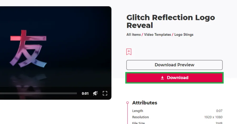download glitch template