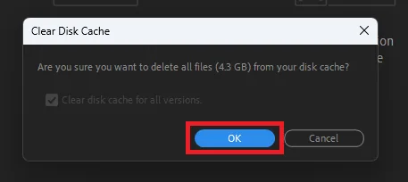clear the after effects disk cache