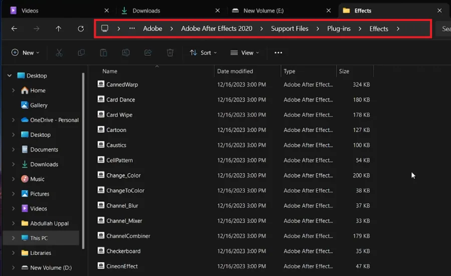 drag and drop plugin files