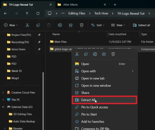 extract template file