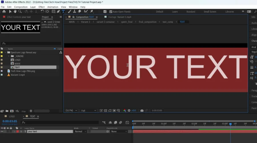 adjust text layer