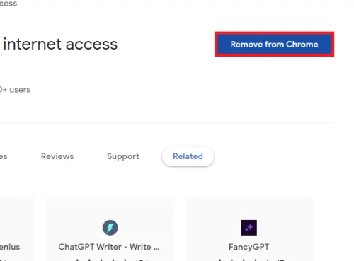 remove WebChatGPT from chrome