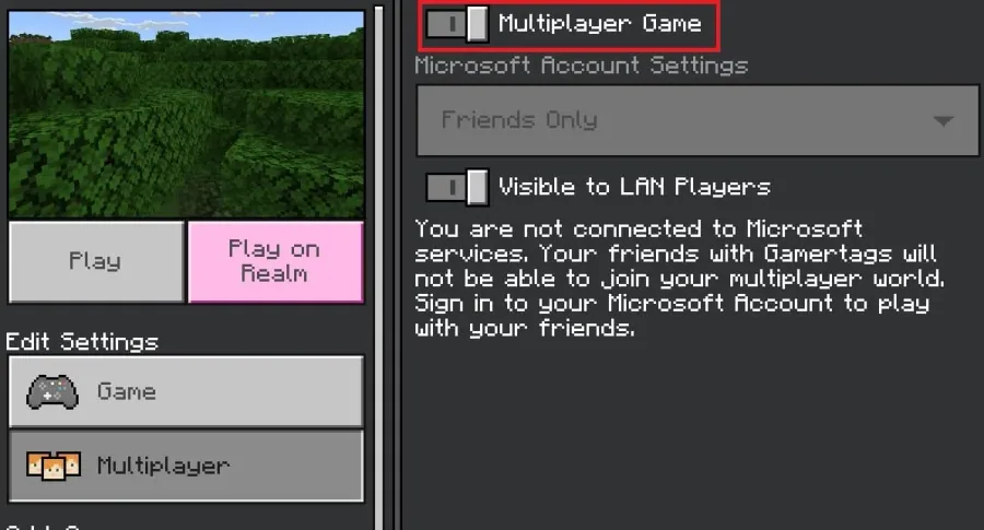 enable multiplayer in minecraft