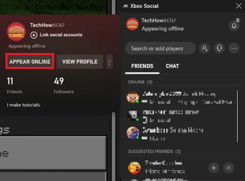 appear online on microsoft account