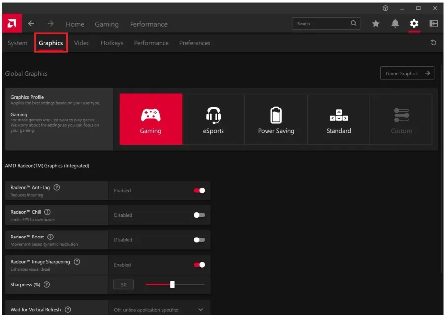 Enable Radeon Anti-Lag