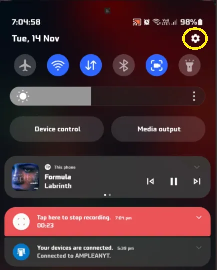access android settings