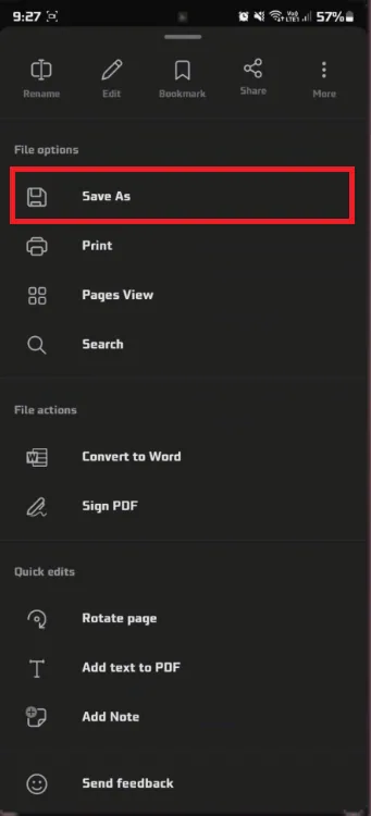 save pdf on device