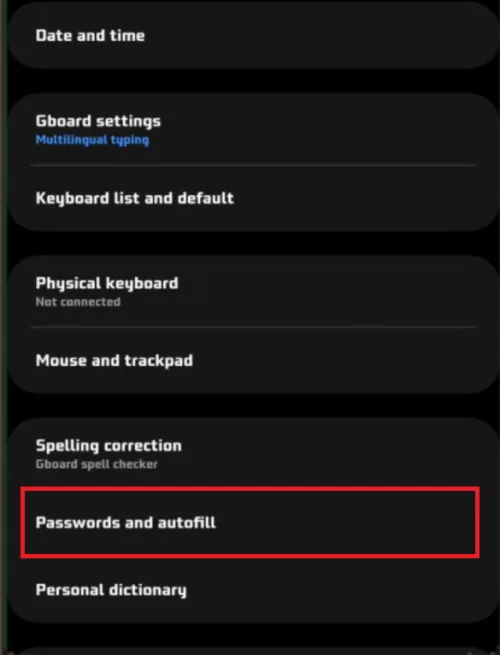 android passwords and autofill