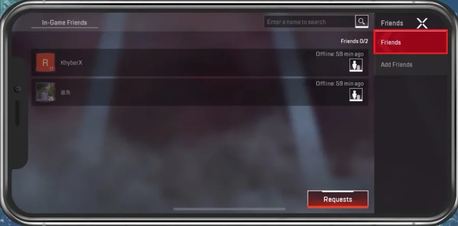 Apex Legends Friends > In-Game Friends