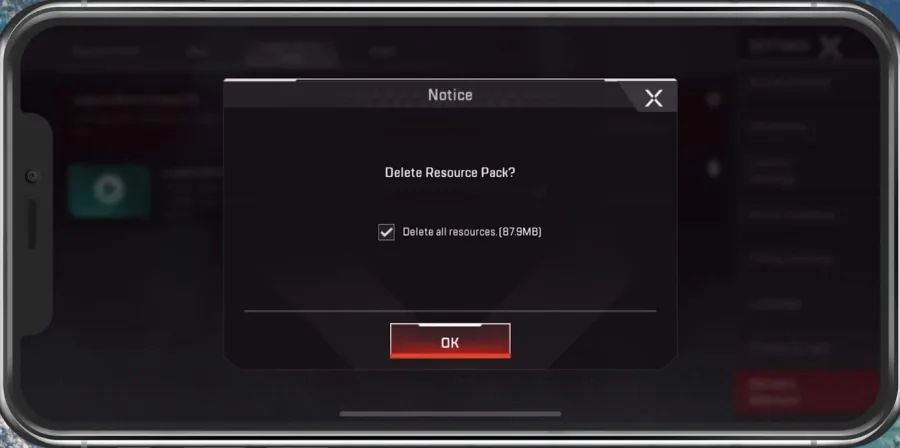 Delete Resource Pack