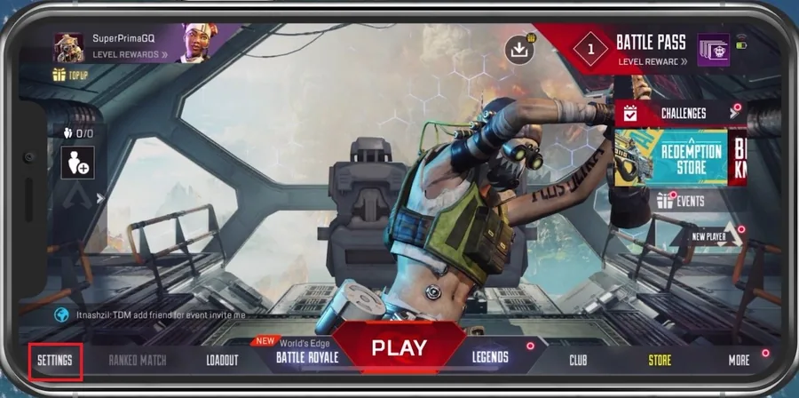 Apex Legends mobile > Settings