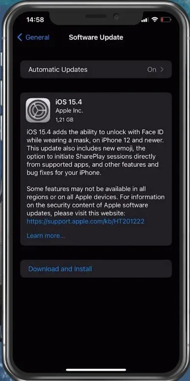iPhone Settings > General > Software Update
