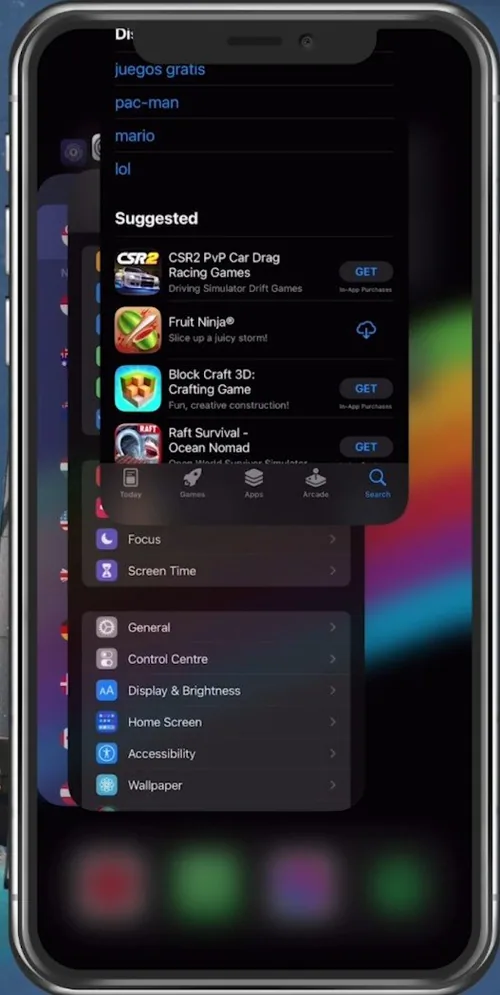 Exit App Store application on your mobile device