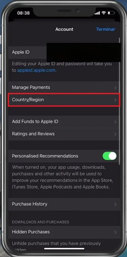 Change country and region of your Apple ID