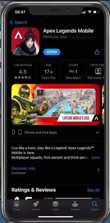 App Store > Apex Legends