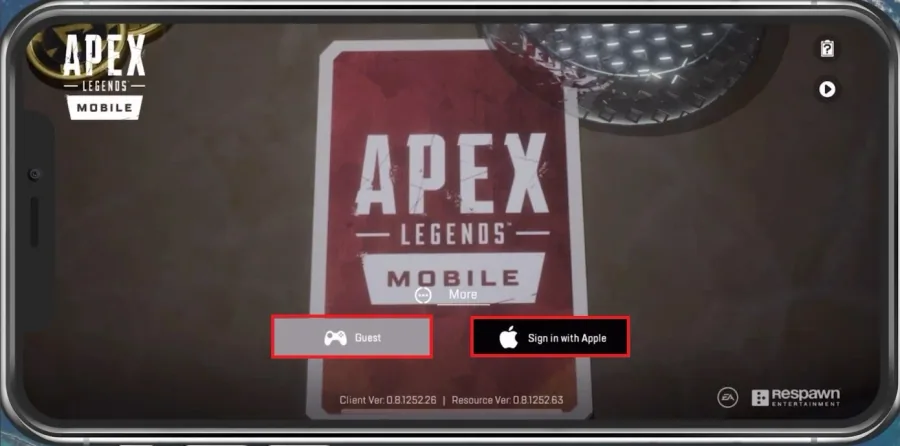 Sign in with a different Apex Legends account
