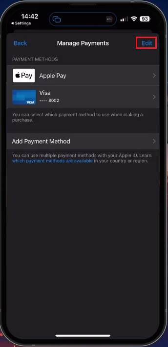 Update Payment Method