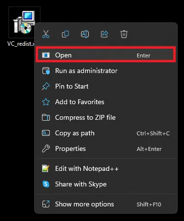 run the downloaded file
