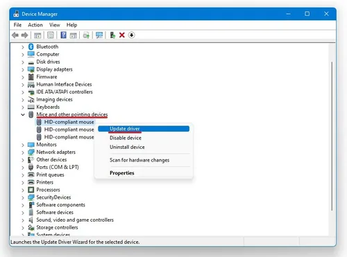 Device Manager > Devices > Update Driver
