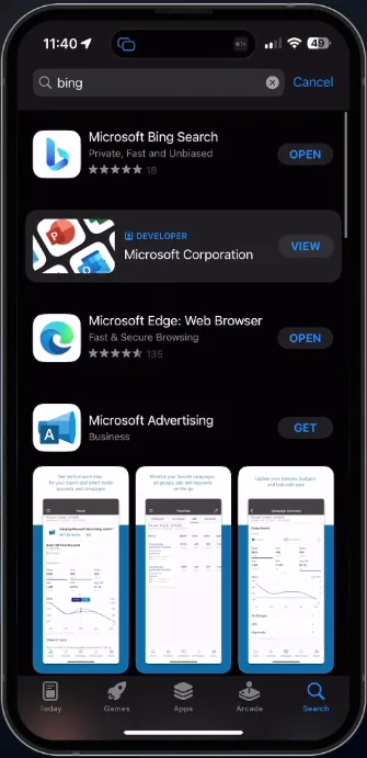 install bing app