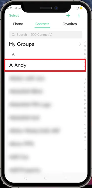 find android contact