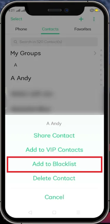 add user to blocklist